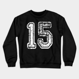 Number 15 Grungy in white Crewneck Sweatshirt